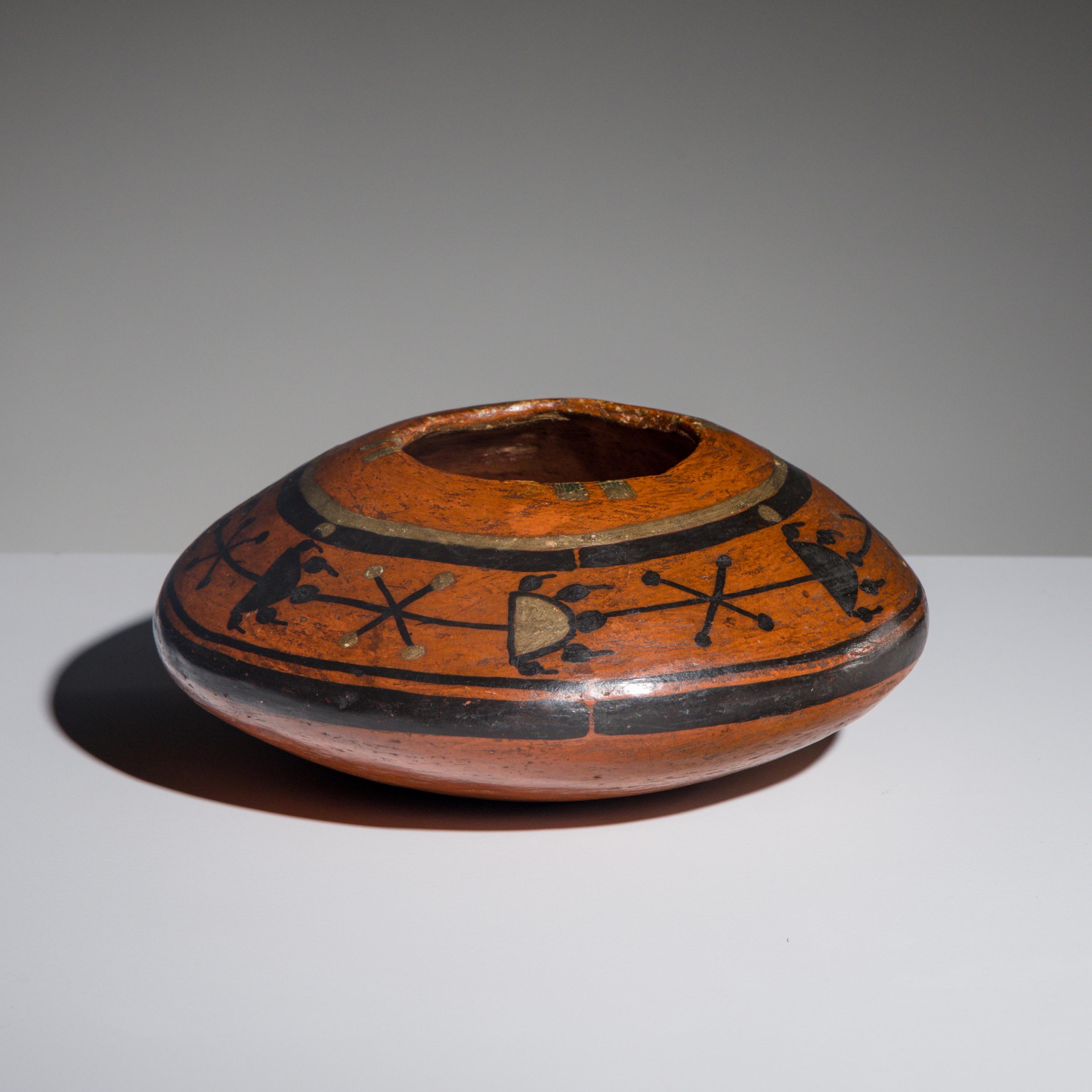 Annie Healing Nampeyo, Attributed (Hopi-Tewa, 1884-1968) — Redware Polychrome Pottery Jar, with Bear Paws