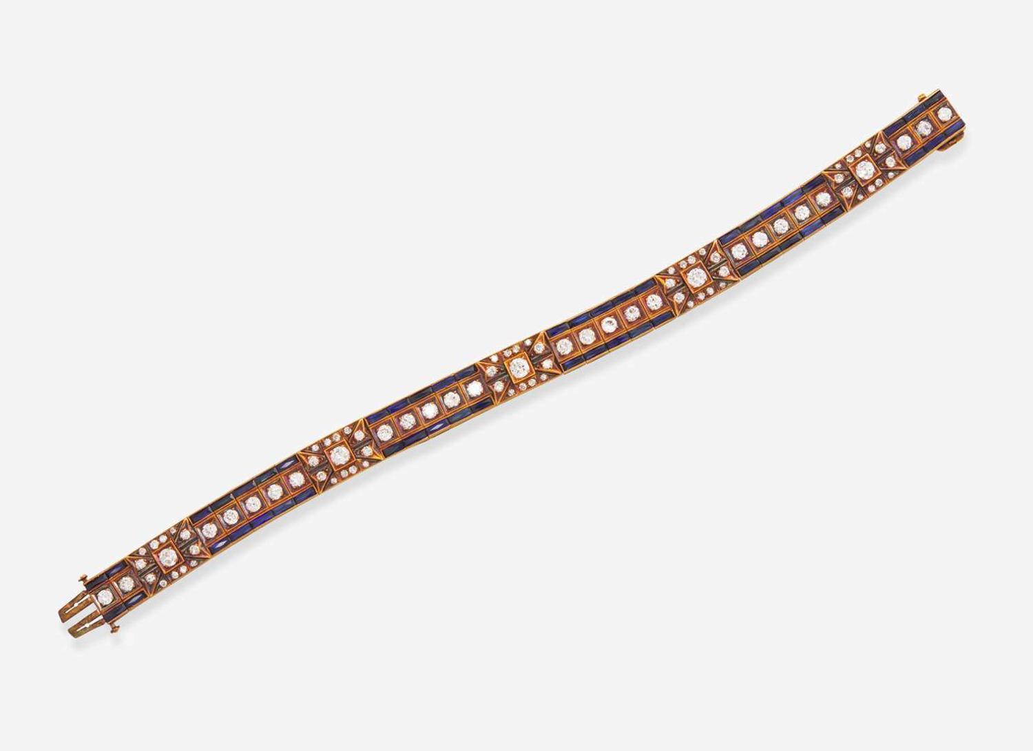 A Ladies Sapphire and Diamond Bracelet