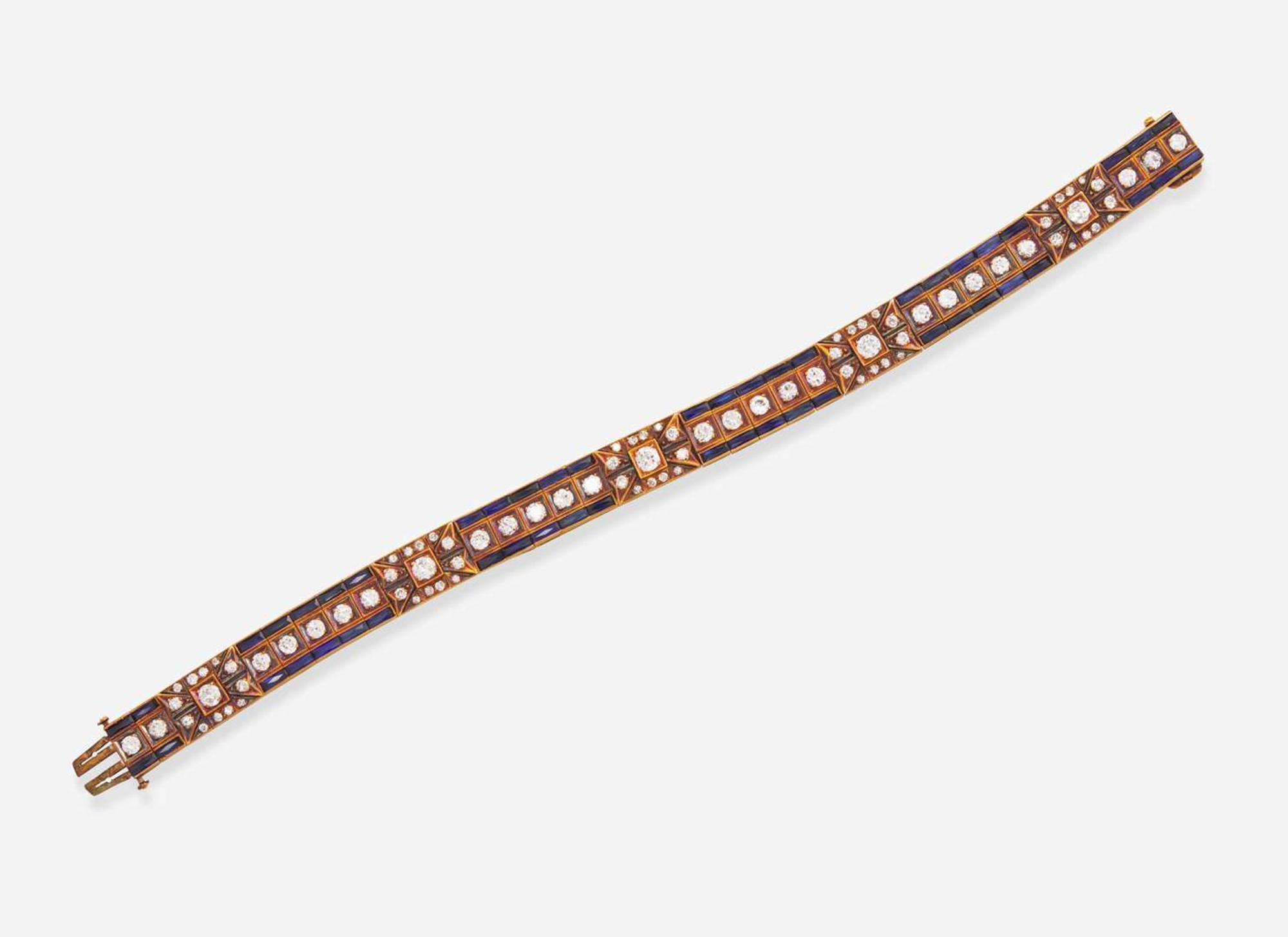 A Ladies Sapphire and Diamond Bracelet