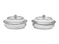 A Pair of American Silver Covered Vegetable Dishes