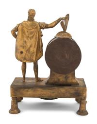An Empire Style Gilt Bronze Figural Mantel Clock