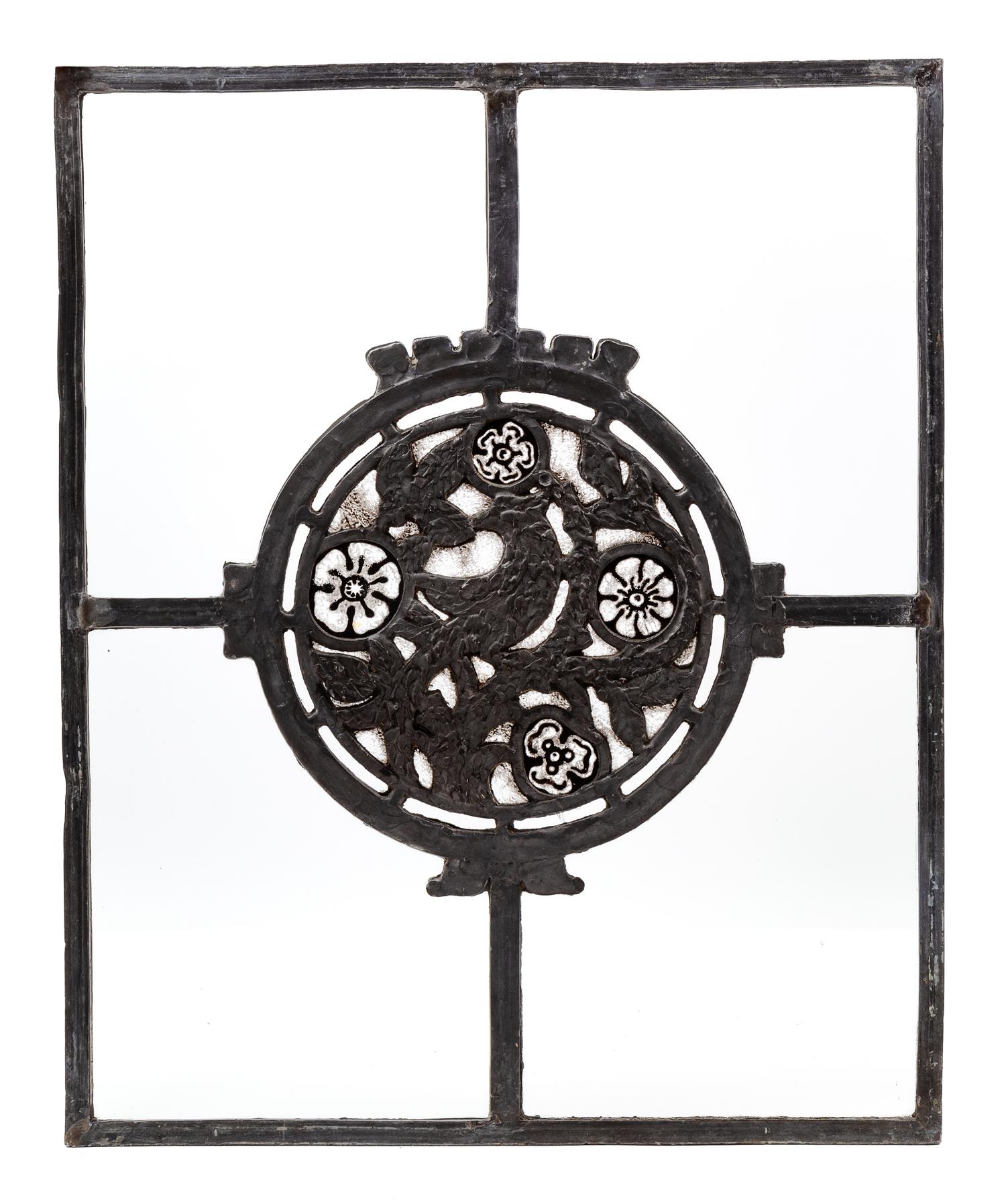 A Linden Glass Company Sculptural Leaded Glass Window Height 21 x width 17 inches. — 19TH/20TH CENTURY
