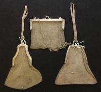 An American Silver Mesh Purse, Lebolt Height of first 6 1/2 inches. — EARLY 20TH CENTURY