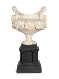 A French Style Composition Urn and an Acrylic Pedestal