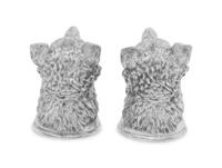 A Pair of German Silver Fox-Head Hunting Cups