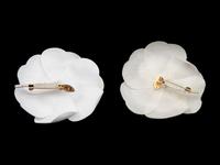 Two Vintage Chanel Camellia Brooches
