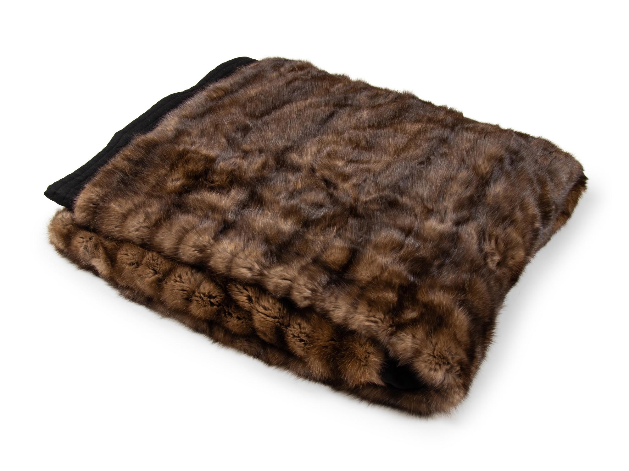 Dennis Basso Sable Fur and Cashmere Blanket,