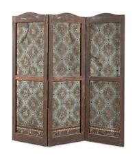 A Directoire Painted Wallpaper Floor Screen