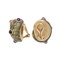 MAZ, AMETHYST AND SHELL EARRINGS