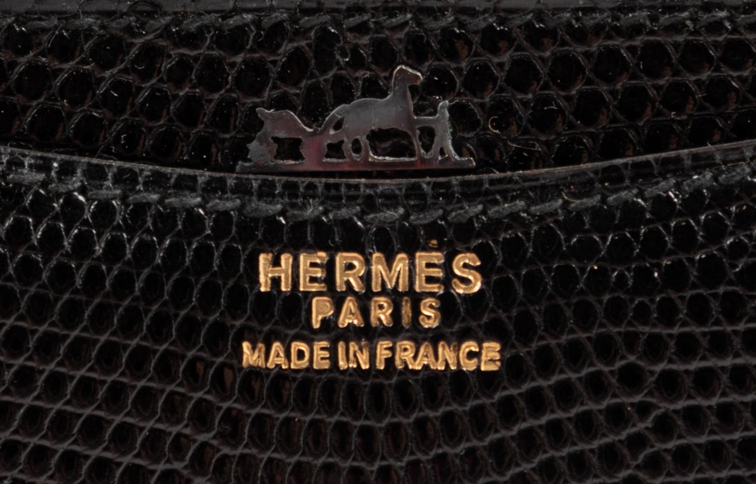 Hermès Black Lizard Alcazar Bag, 1980s