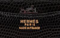 Hermès Black Lizard Alcazar Bag, 1980s