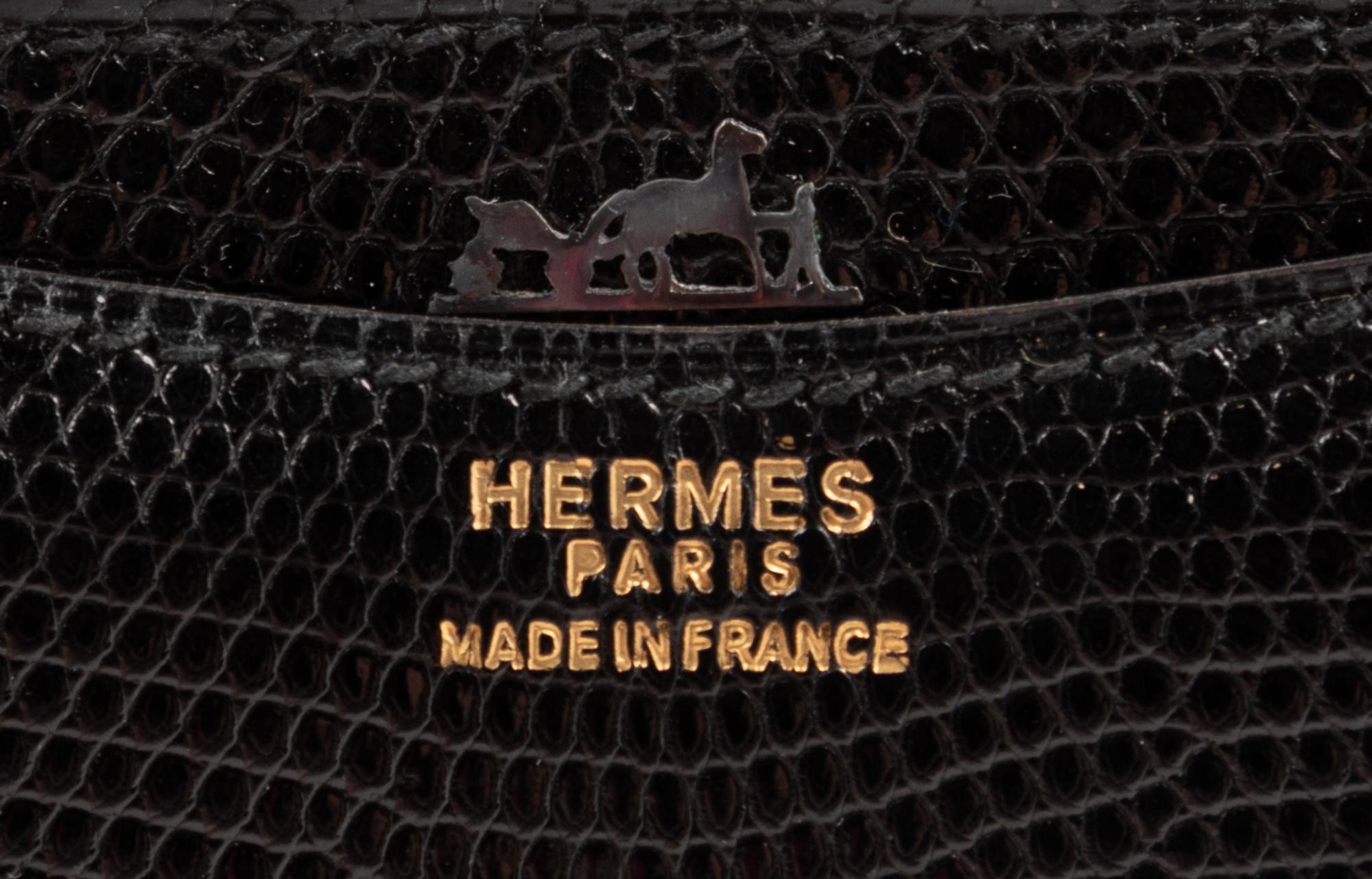 Hermès Black Lizard Alcazar Bag, 1980s