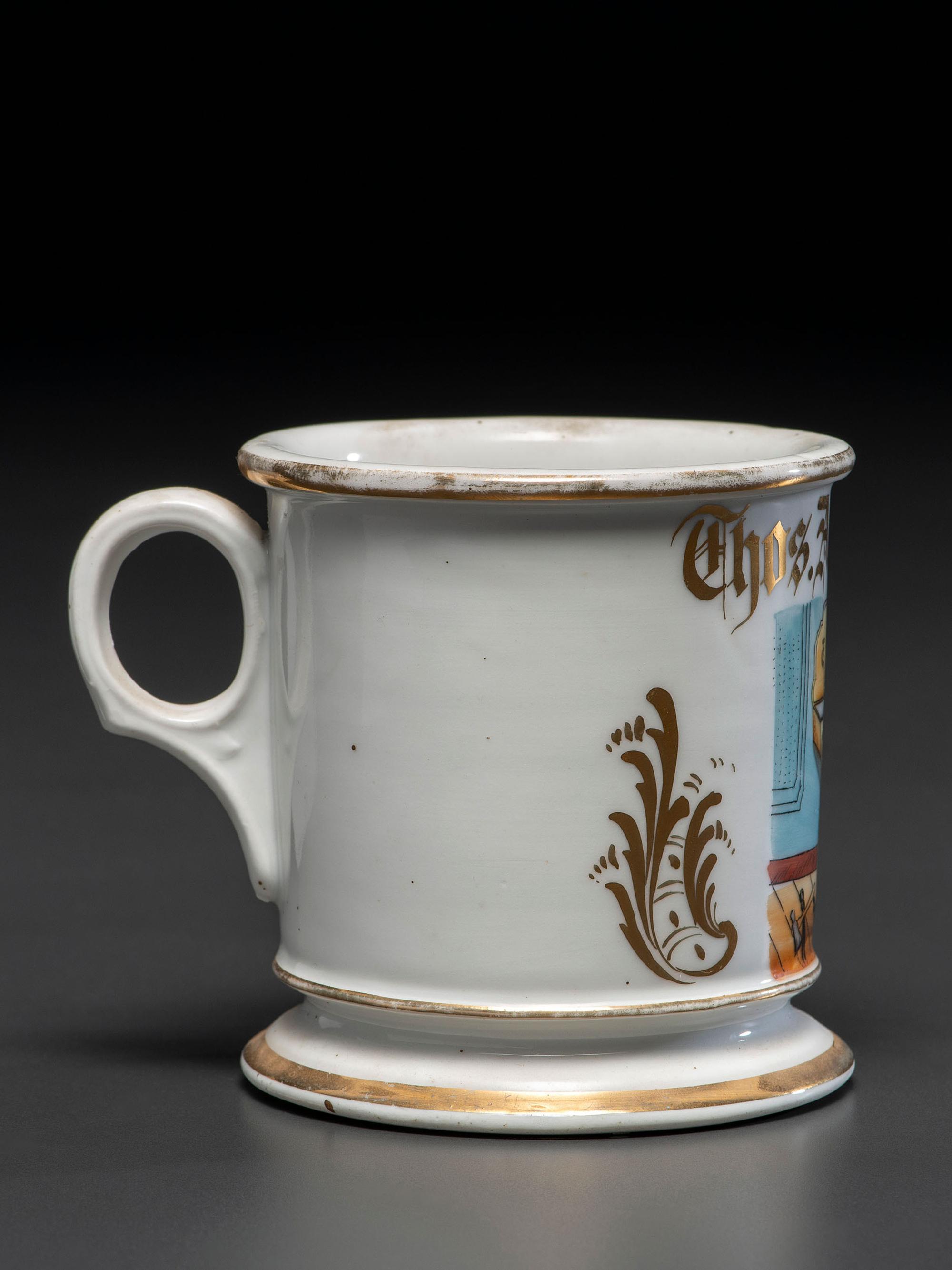 A Plumber's Porcelain Occupational Shaving Mug