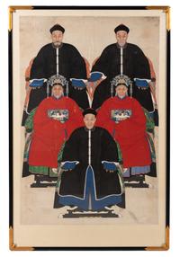A Chinese Ink and Color Painting of Court Figures