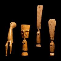 Four Ashanti Wood Fertility Dolls