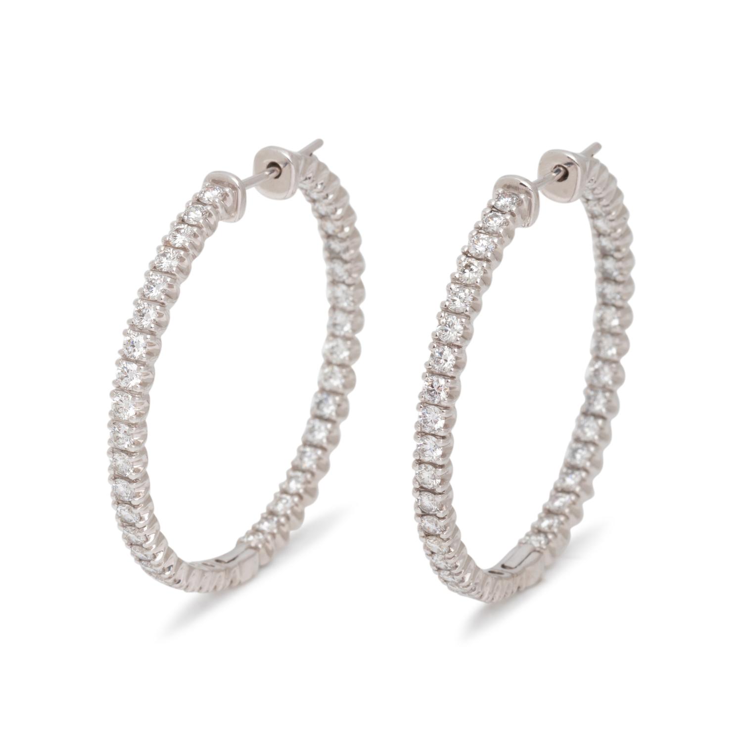 TIFFANY & CO. DIAMOND 'METRO' HOOP EARRINGS