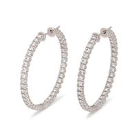 TIFFANY & CO. DIAMOND 'METRO' HOOP EARRINGS