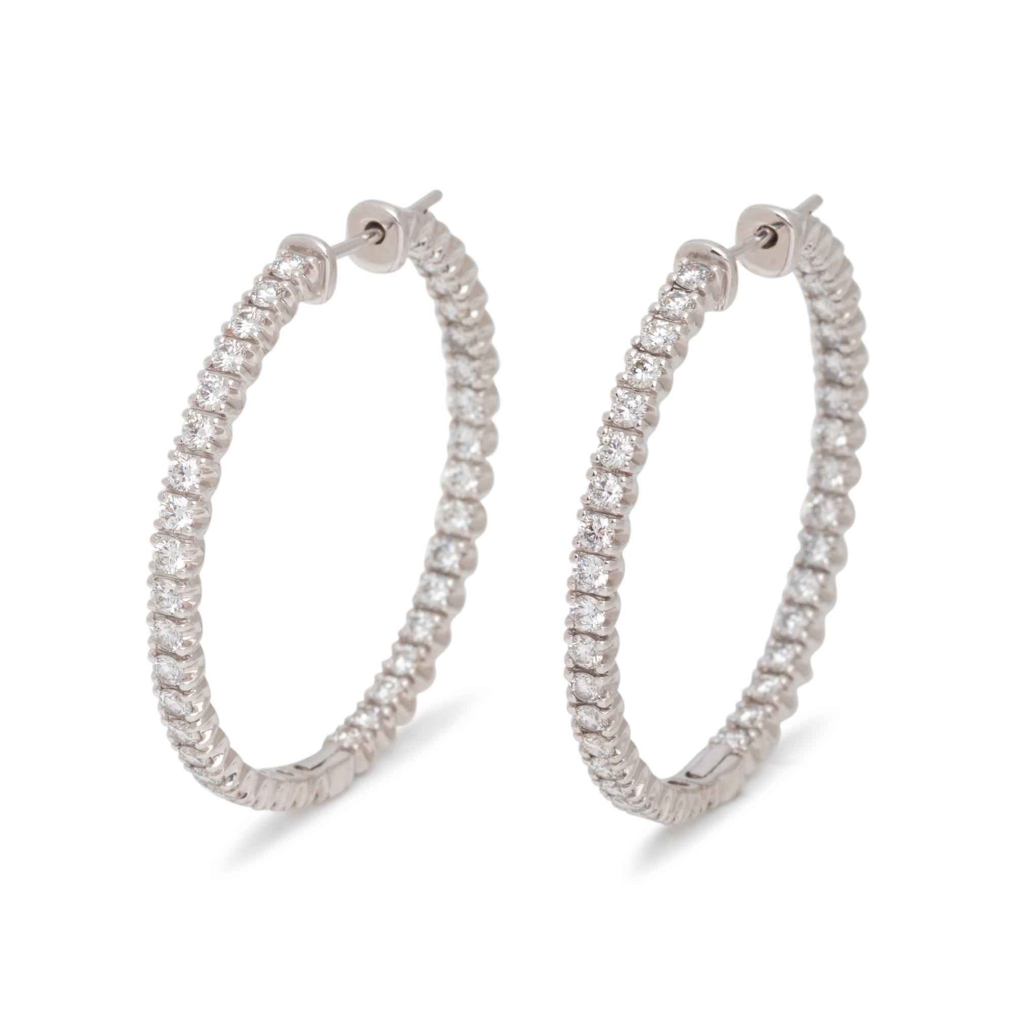 TIFFANY & CO. DIAMOND 'METRO' HOOP EARRINGS