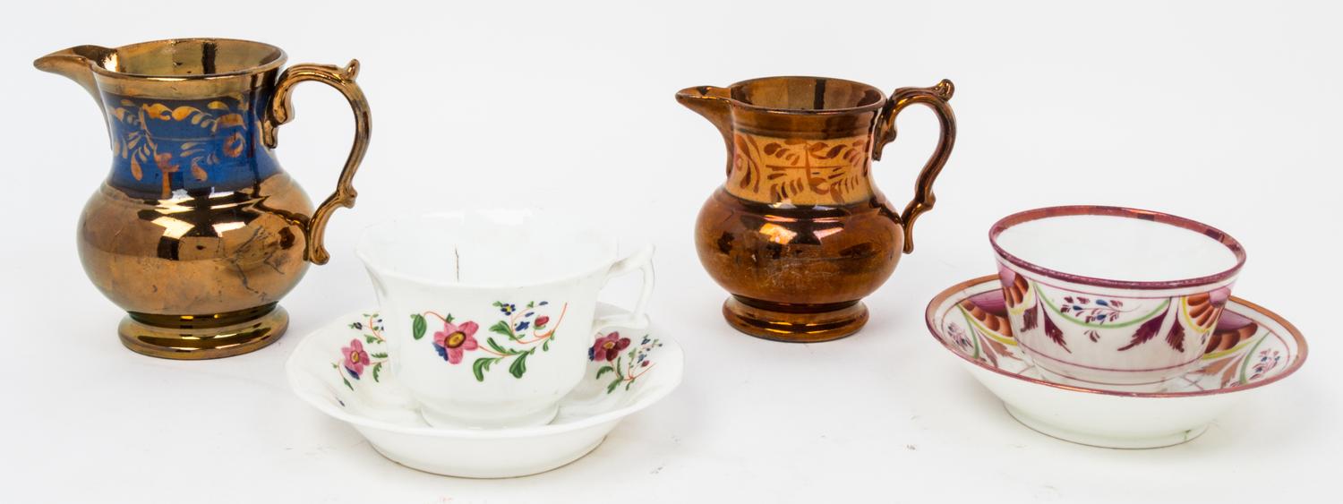 A Group of English Porcelain Articles Height of tallest 4 3/4 inches.