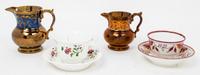 A Group of English Porcelain Articles Height of tallest 4 3/4 inches.