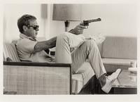 Steve Mcqueen Aims a Pistol in His Living Room