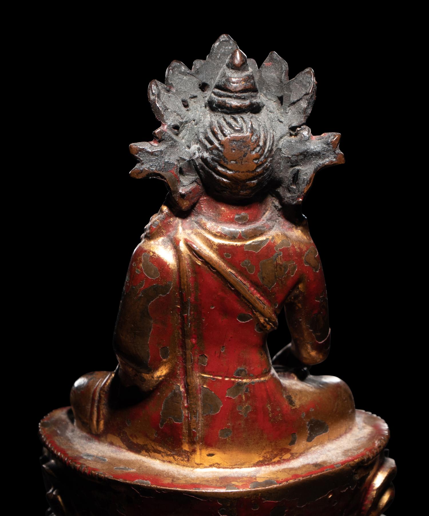 A Sino-Tibetan Gilt Bronze Figure of a Seated Bodhisattva