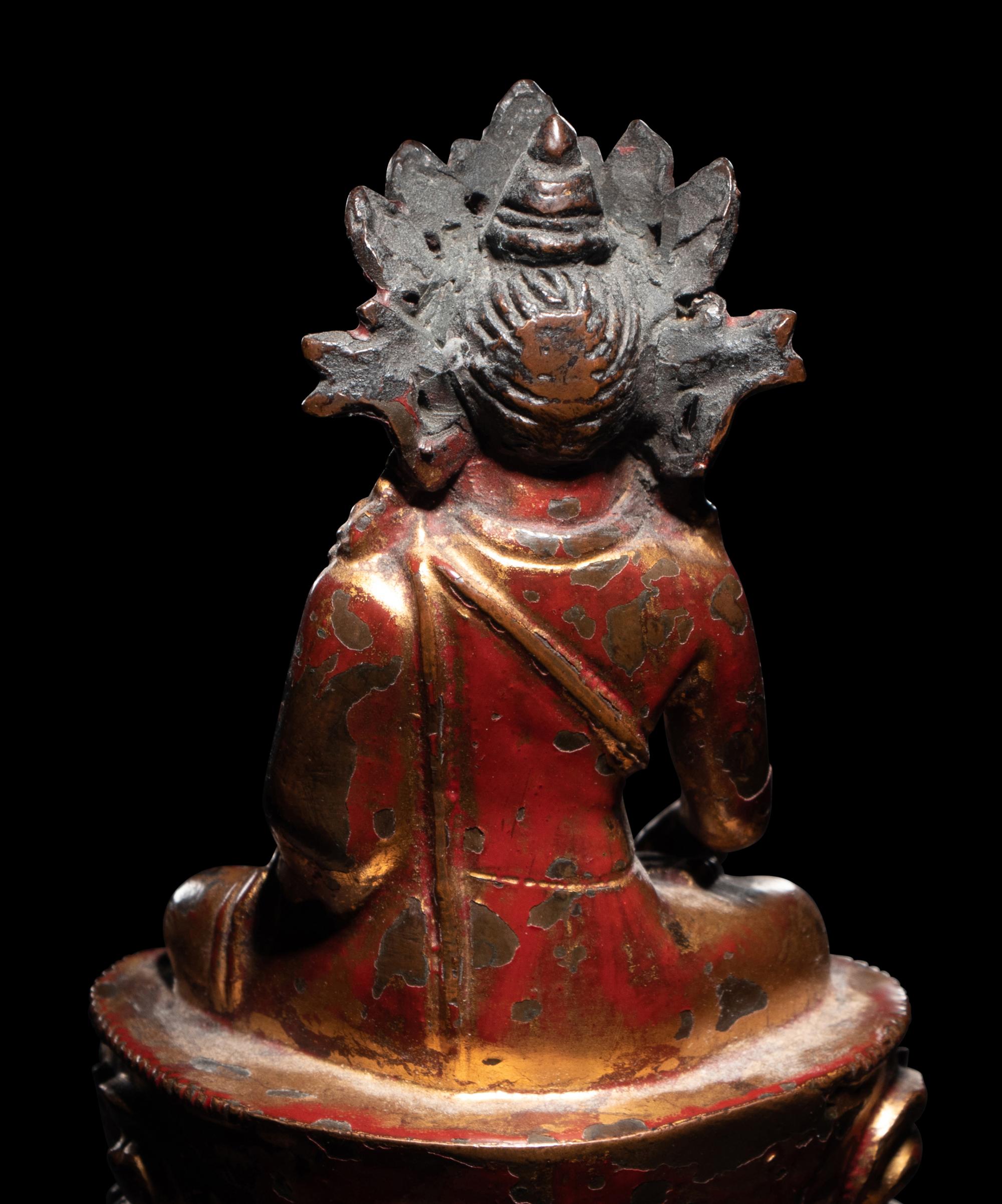 A Sino-Tibetan Gilt Bronze Figure of a Seated Bodhisattva