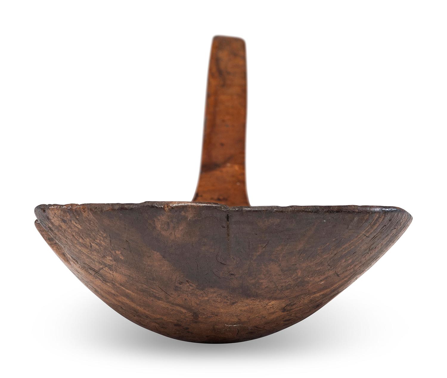 A Carved Burlwood Scoop