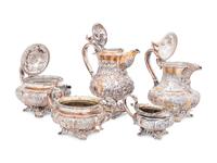 An Assembled George IV Silver Five-Piece Tea and Coffee Service
