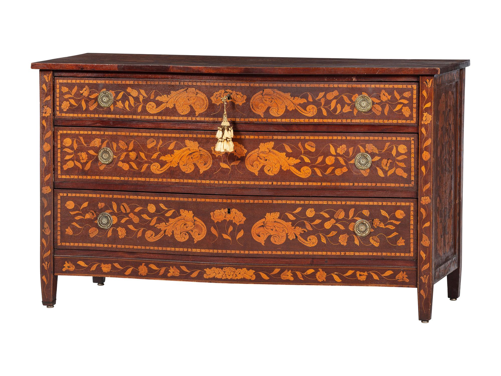 A Dutch Marquetry Chest of Drawers