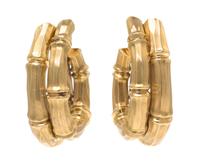 A Pair of 18 Karat Yellow Gold Hoop Earclips, Cartier, 30.90 dwts.