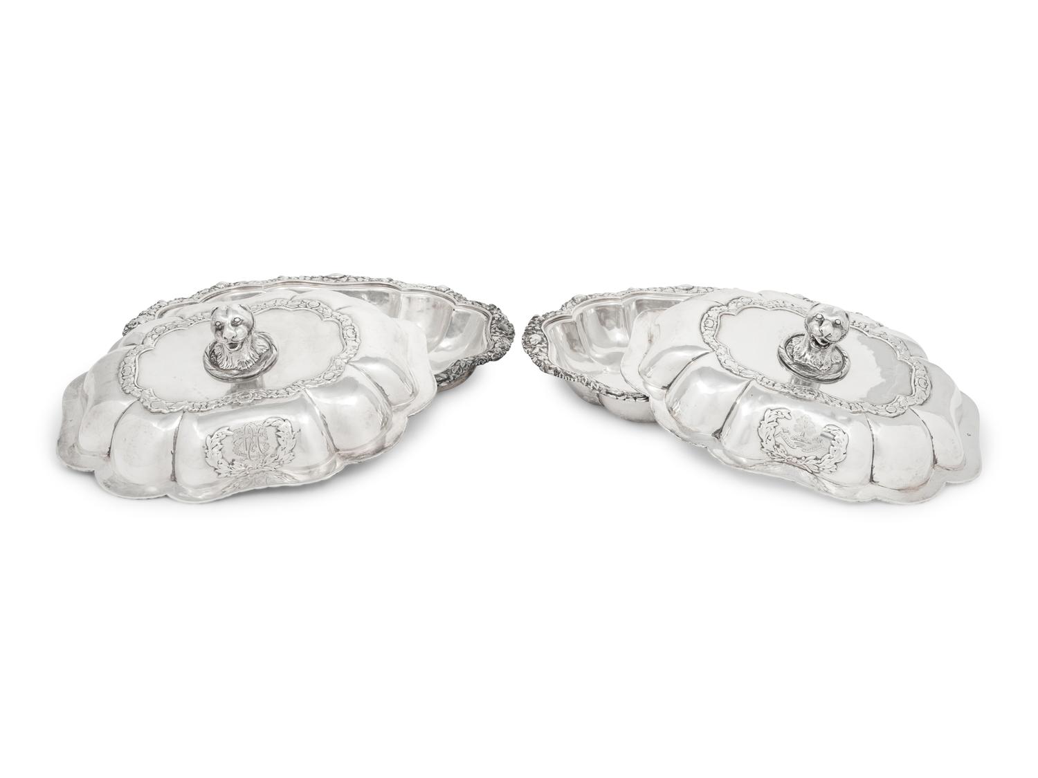 A Pair of George III Silver Covered Vegetable Dishes