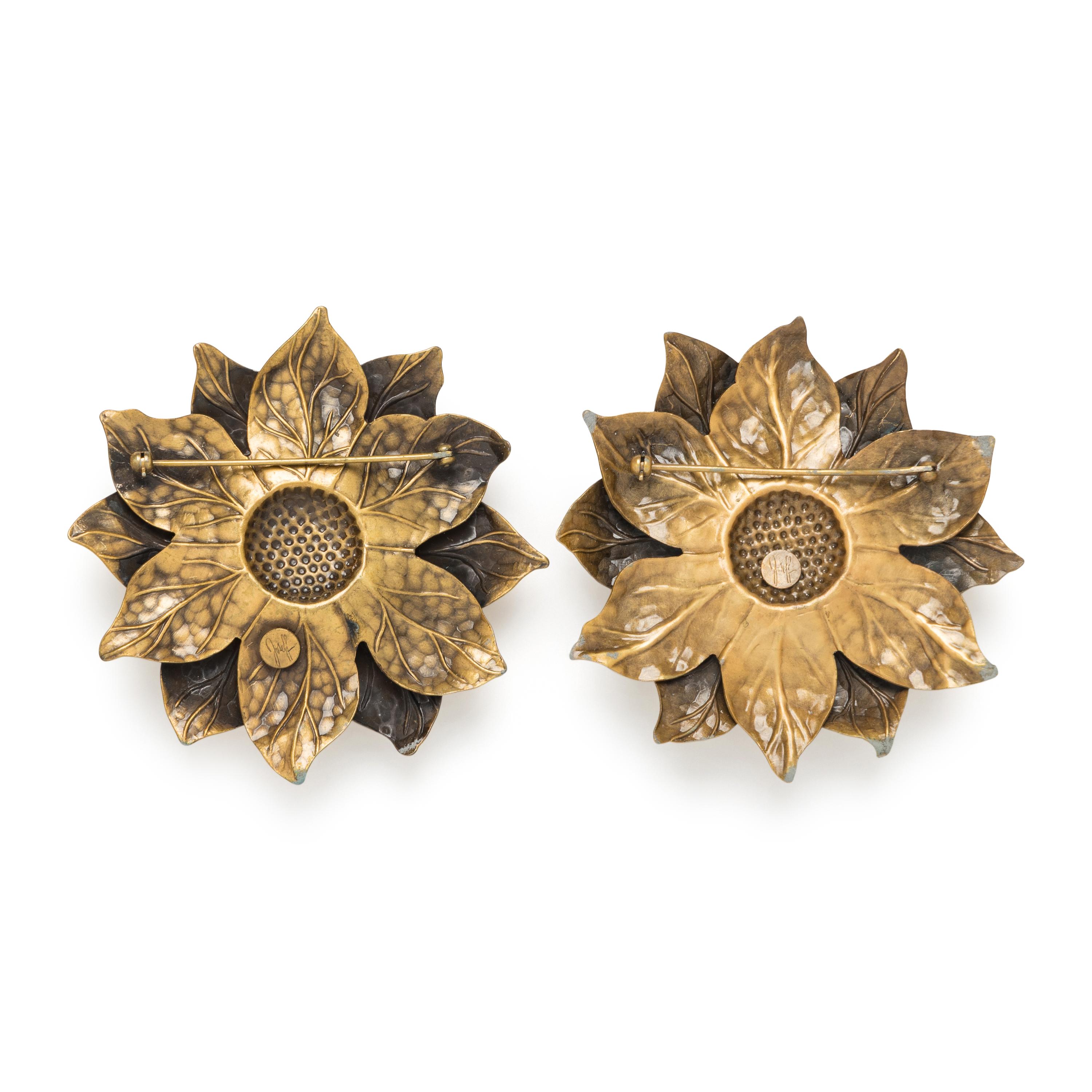 Joseph of Hollywood, Two Costume Flower Brooches