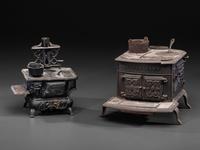 Two Salesman's Sample or Child's Toy Cast Iron Stoves