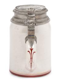 A Pewter Mounted Stoneware Stein, Lemp Brewing, St. Louis