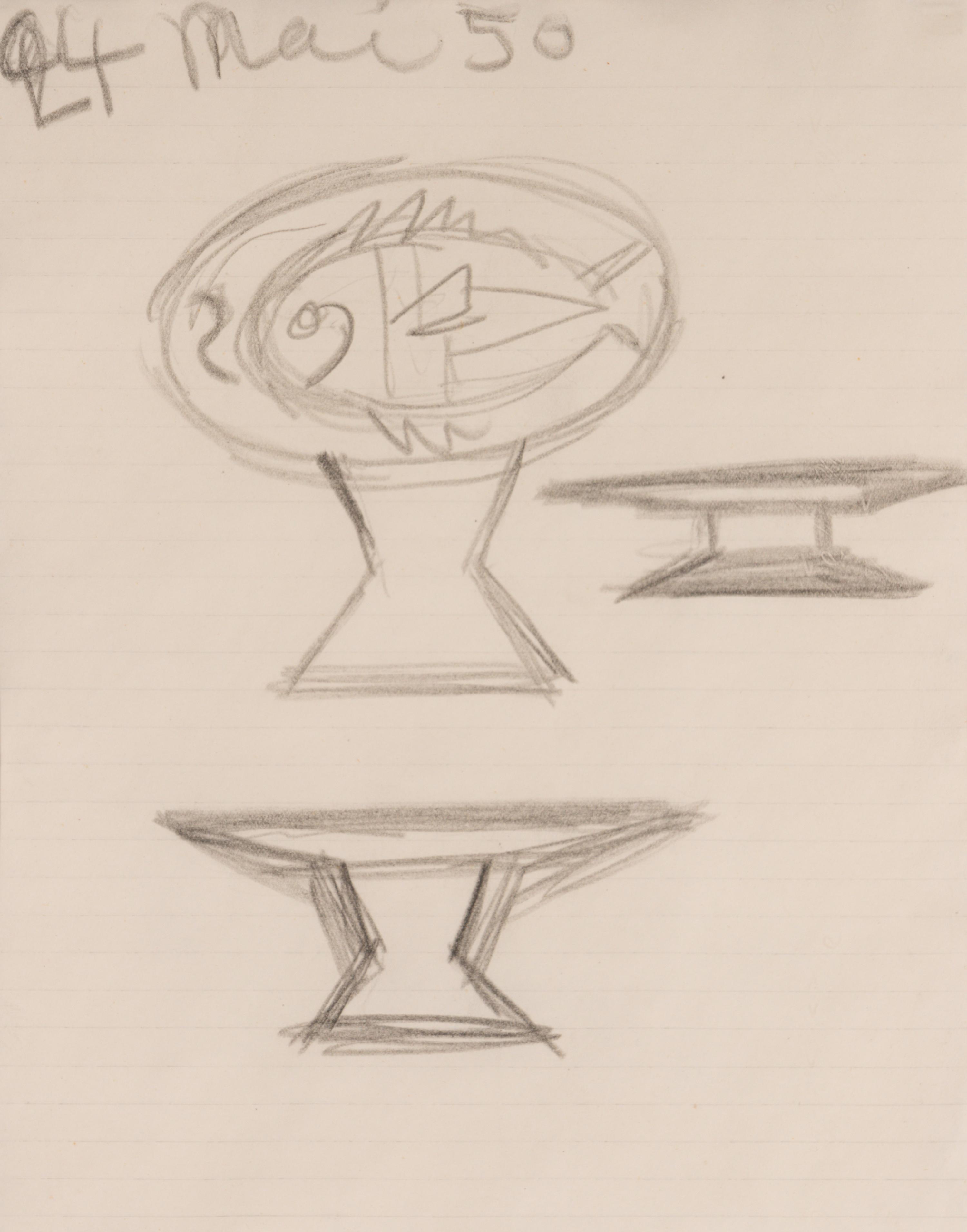 Etude pour Compotier avec Poisson ( Study for Fruit Dish with Fish ), May 24, 1950