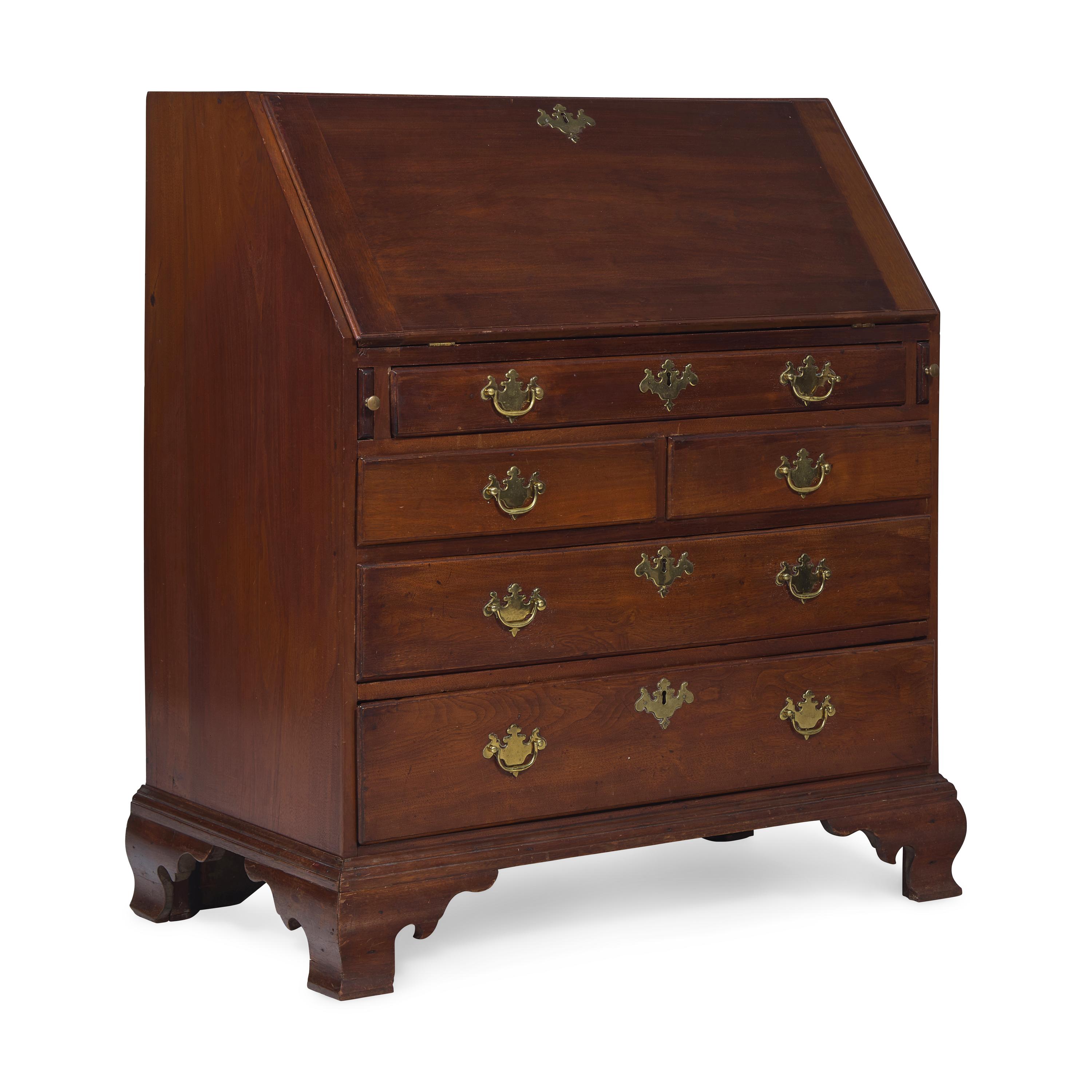 A Chippendale Walnut Slant-Front Desk