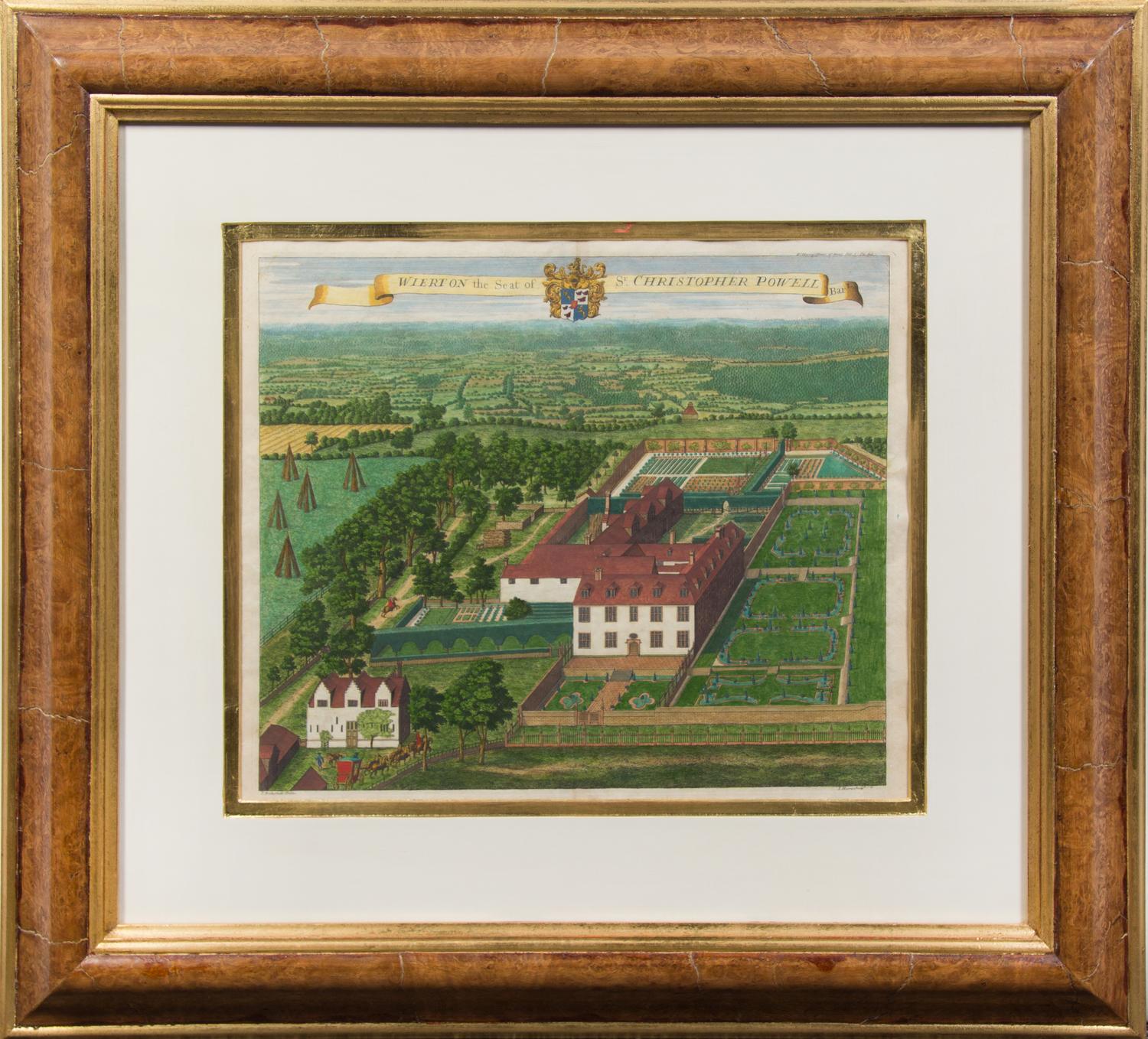 A Set of Four Hand-Colored Engravings Each: 27 1/2 x 29 3/4 inches overall.