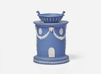 A Wedgwood Solid Blue Jasperware Altar Form Vase, UK, late 18th century