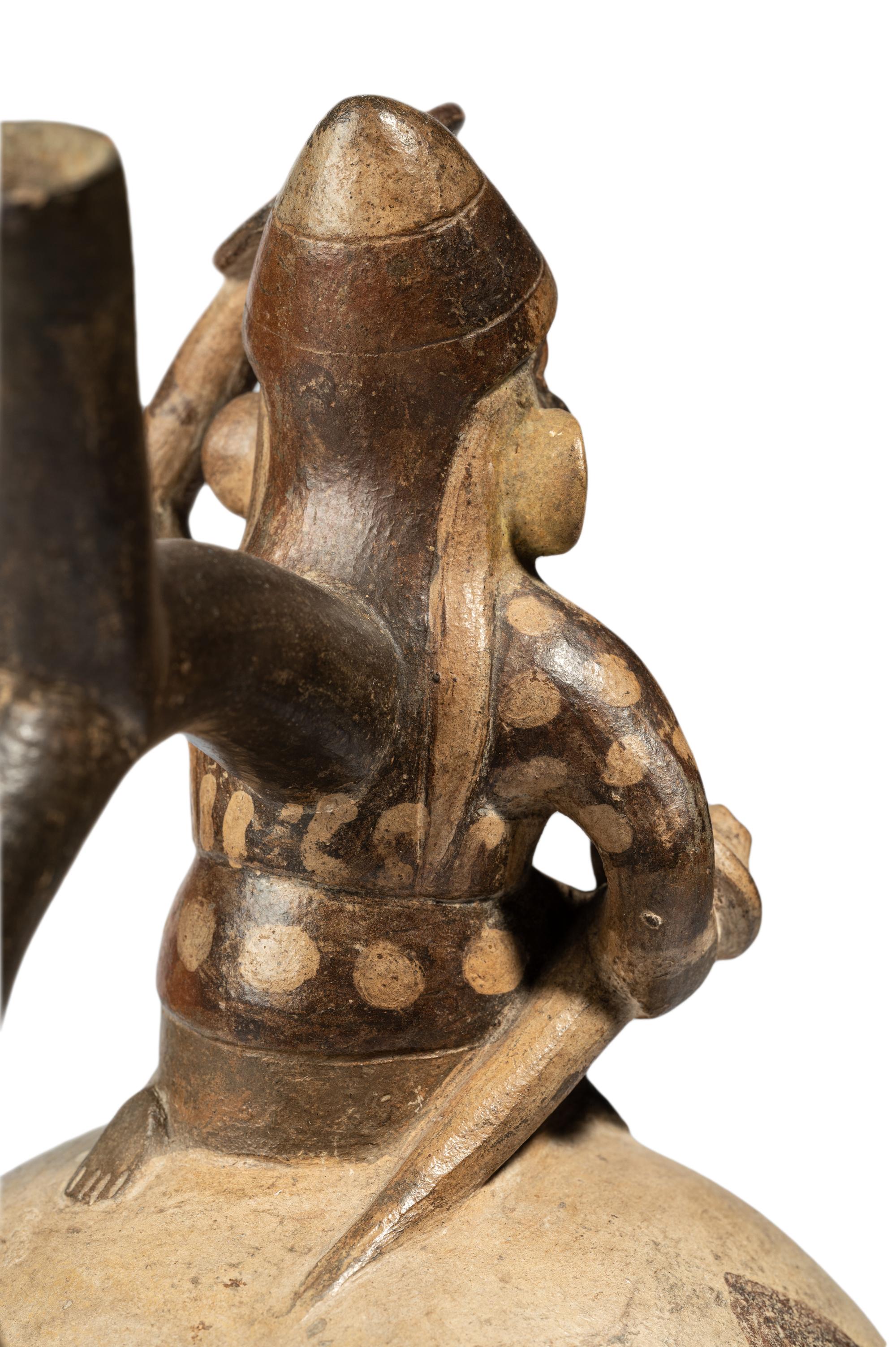 A Moche Stirup Vessel with Figure