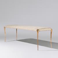 'Aria' b ench, upholstered in Lelievre fabric