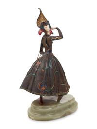 An Art Deco Bronze and Onyx Sculpture