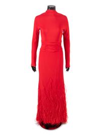 Valentino Evening Dress with Feather Detail, 1970-80s