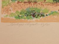 Five Works: Bishop's Chapel, edition 25/130; Spring Pastures , edition 23/130; Lilies , edition 31/120; New Mexico Village , edition 63/115; The Beaver Pond