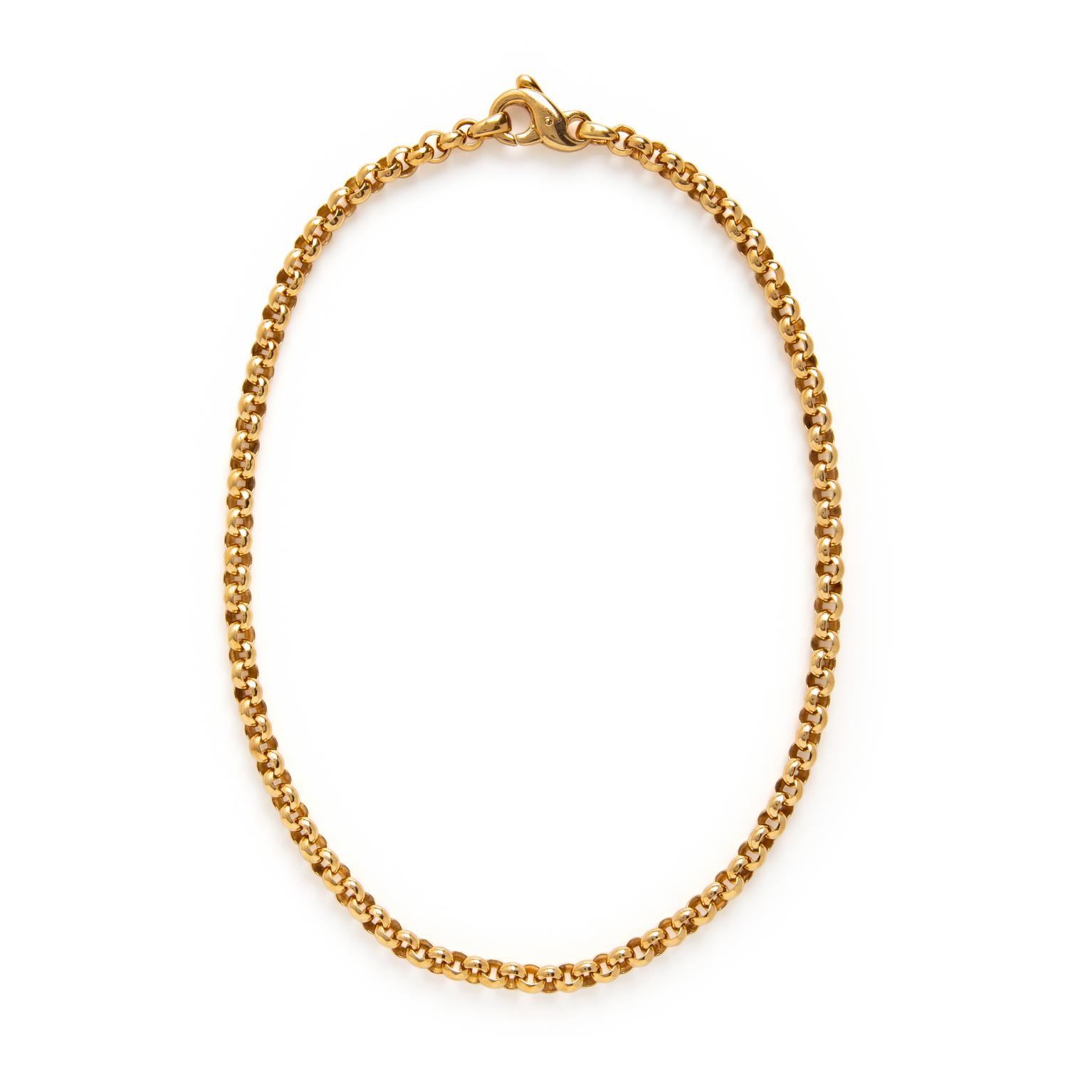 Yellow Gold Rolo Link Necklace