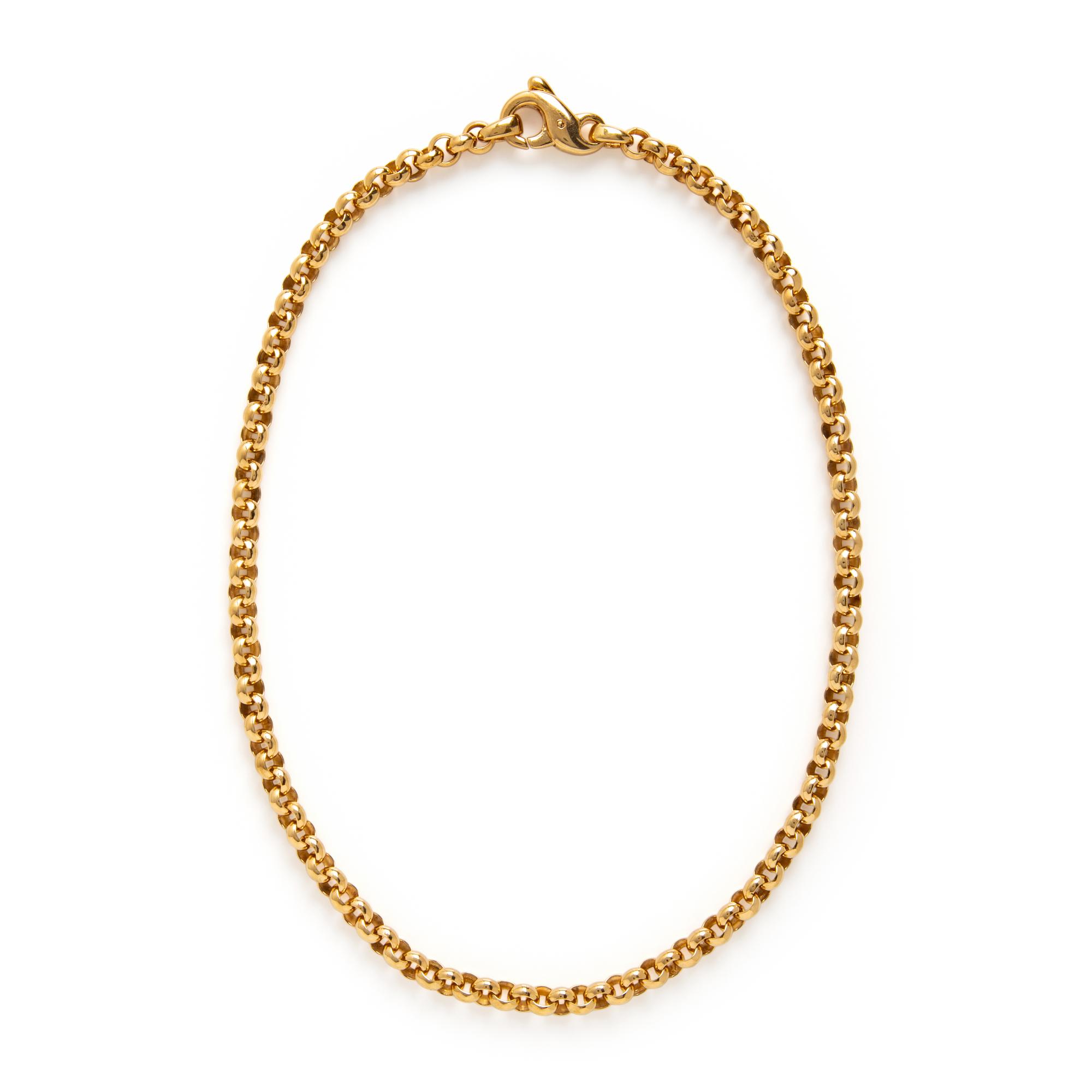 Yellow Gold Rolo Link Necklace