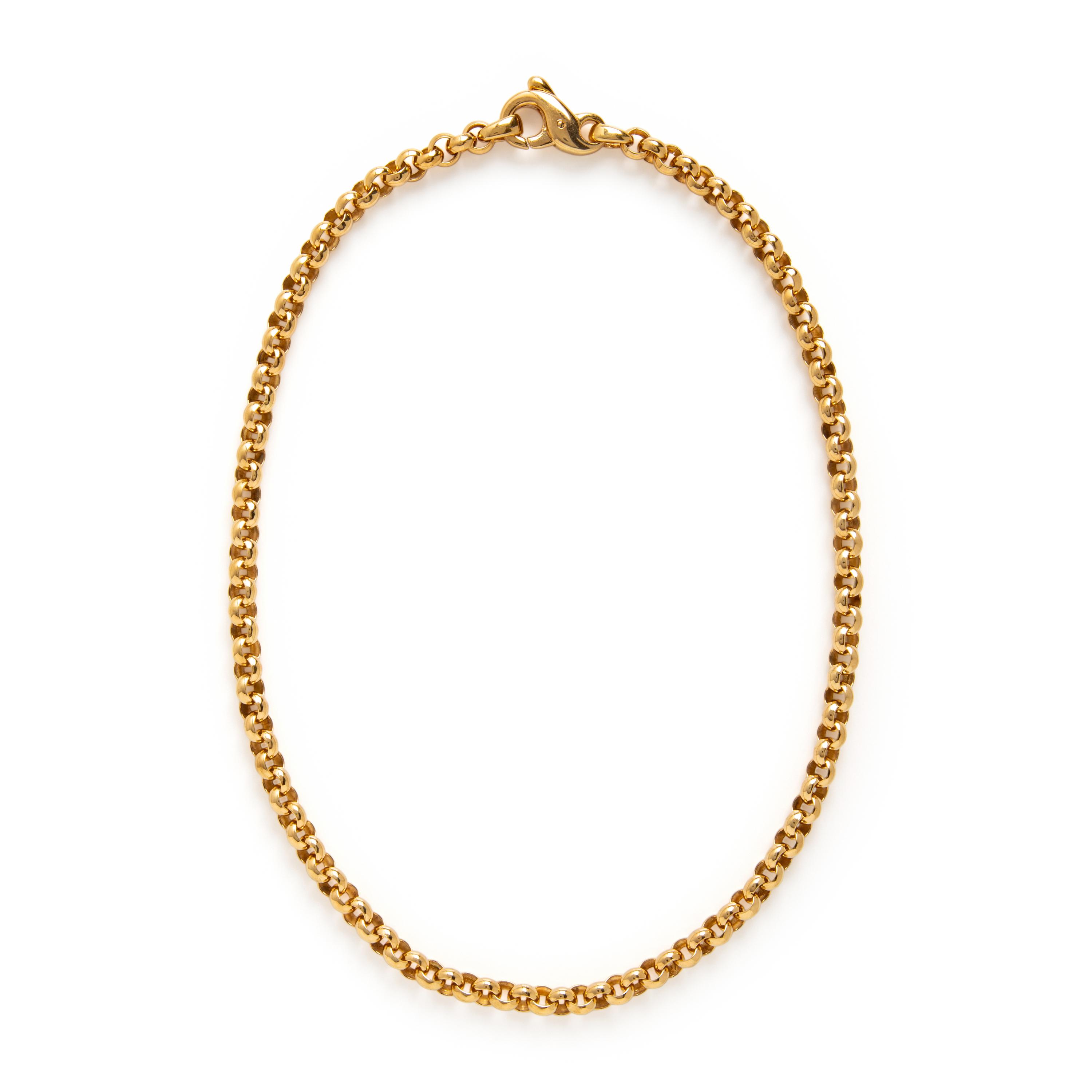 Yellow Gold Rolo Link Necklace