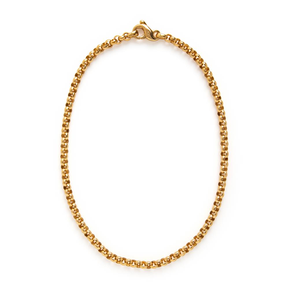 Yellow Gold Rolo Link Necklace