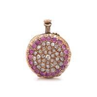 18K ROSE GOLD, PINK SAPPHIRE AND DIAMOND POCKET WATCH