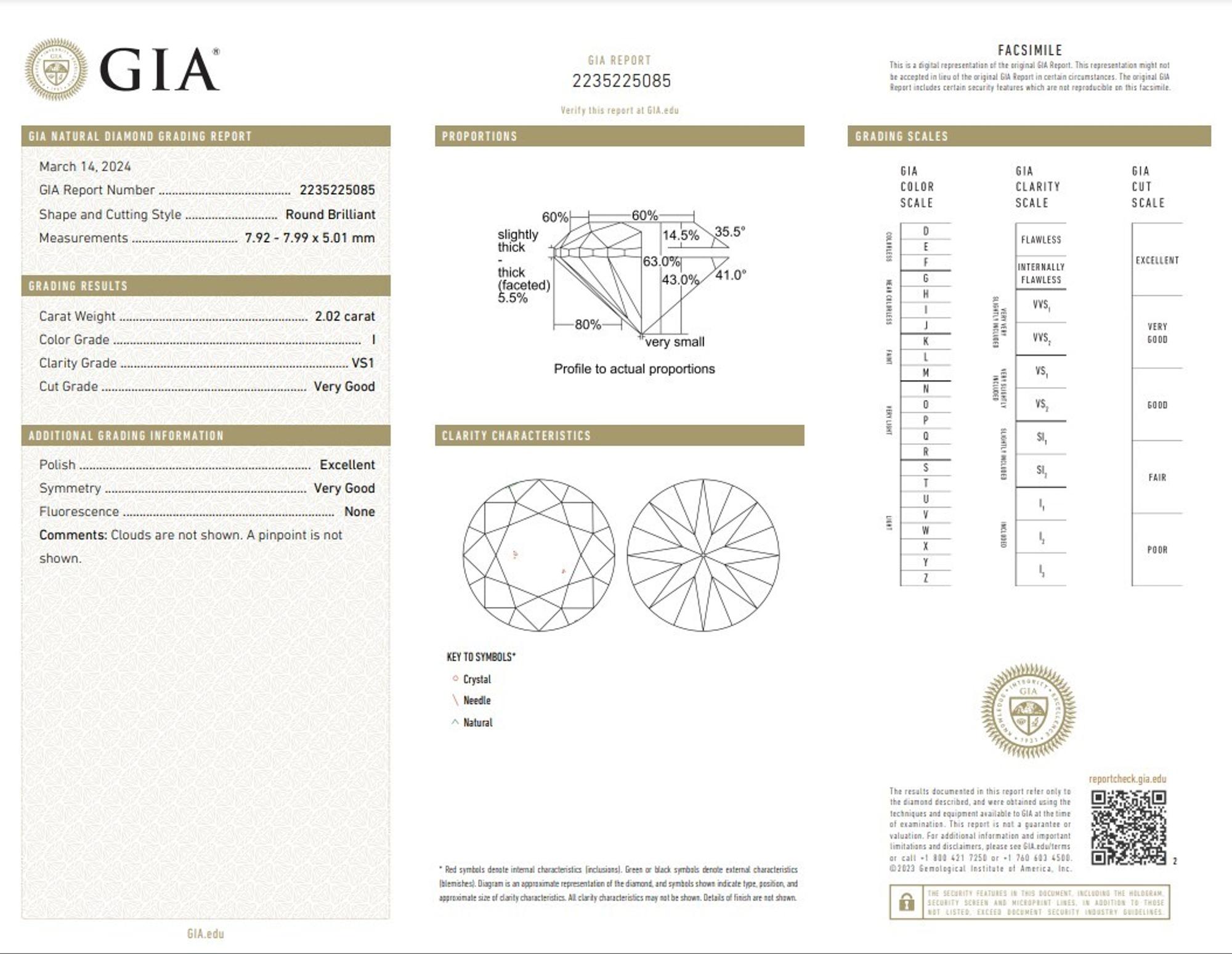 2.02 CARAT ROUND BRILLIANT CUT DIAMOND
